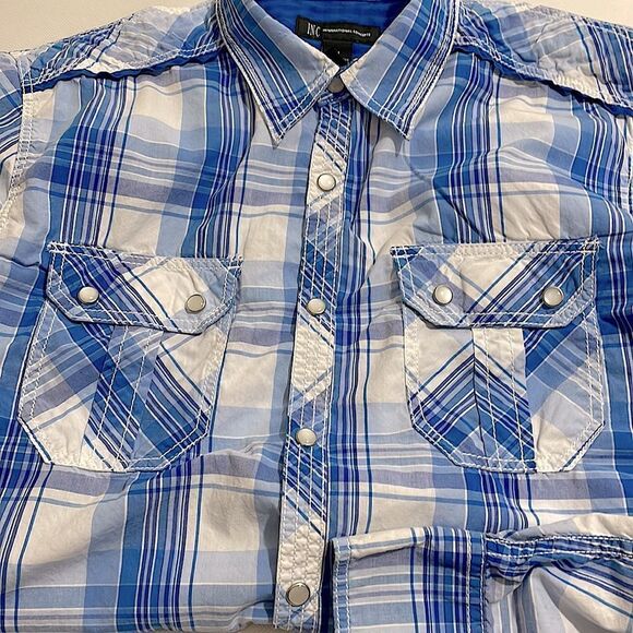 INC Mens Classic Fit Plaid Button Down - Picture 3 of 8
